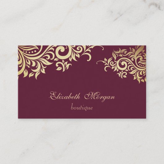 Carte De Visite Élégant Style Professionnel  Fleur Dorée (Devant)
