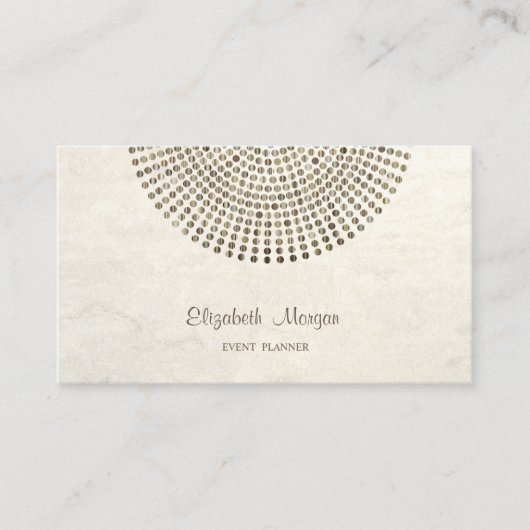 Carte De Visite Élégant Stylé Professionnel, Points Dorés (Devant)