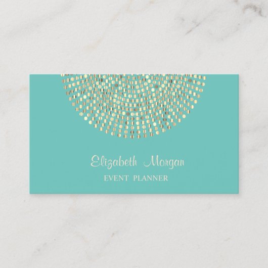 Carte De Visite Élégant Stylé Professionnel, Simple, Points Dorés (Devant)