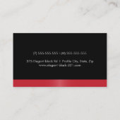 Carte De Visite Elégant style satiné rouge frontière noir personne (Dos)