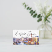 Carte De Visite Élégant Style Script Skyline de Las Vegas (Debout devant)