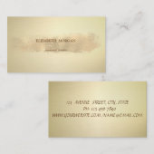 Carte De Visite Élégant Style Simple, Faux Gold Brush Stroke (Devant / Derrière)