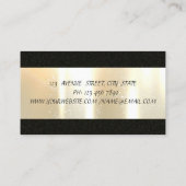 Carte De Visite Élégant Style Simple, Noir, Doré Faux (Dos)