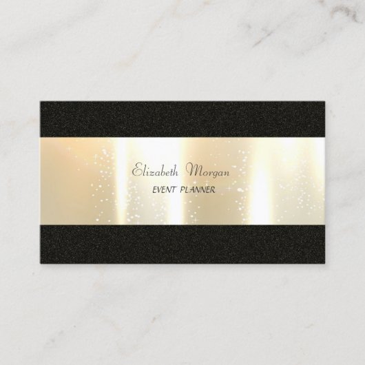 Carte De Visite Élégant Style Simple, Noir, Doré Faux (Devant)