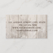 Carte De Visite Elégant Style Texture Bois, Fleurs (Dos)