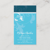 Carte De Visite ELEGANT style verve feuillage mignon turquoise aqu (Devant)