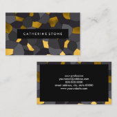 Carte De Visite Elegant stylish gold grey and black mosaic (Devant / Derrière)