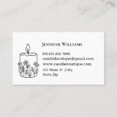 Carte De Visite élégant stylisme typographie fabricant de bougies (Dos)