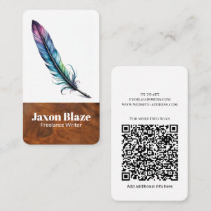 Carte De Visite Élégant stylo Quill Pen Aquarelle Écrivain Freelan