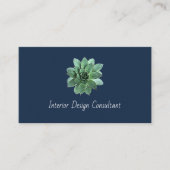 Carte De Visite Elegant Succulent Modern Botanical QR code (Devant)