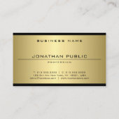 Carte De Visite Élégant sur mesure Glamor Or Look Moderne Simple (Dos)