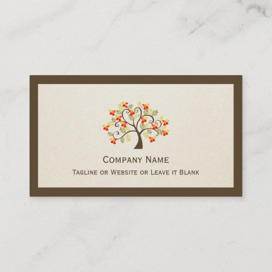 Carte De Visite Élégant Swirl Whimsical Tree Classy Professional (Dos)