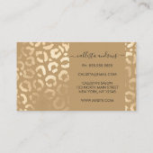 Carte De Visite Elégant Tan Gold Leopard Cheetah Poster de animal (Dos)