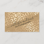 Carte De Visite Elégant Tan Gold Leopard Cheetah Poster de animal (Devant)