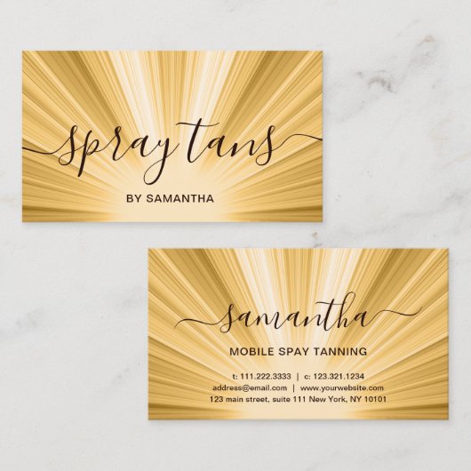 Carte De Visite Élégant tans modernes en or pulvérisé (Devant / Derrière)