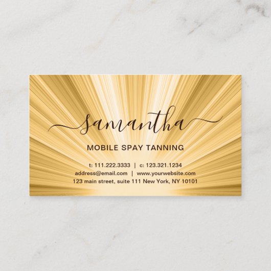 Carte De Visite Élégant tans modernes en or pulvérisé (Dos)