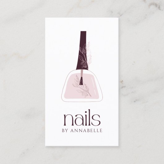 Carte De Visite Élégant technicien de clou (Devant)