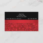 Carte De Visite Élégant technicien de clou rouge Damas (Dos)