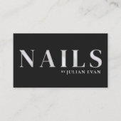 Carte De Visite Élégant technicien en ongle holographique noir (Devant)