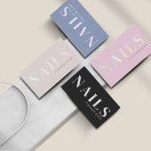 Carte De Visite Élégant technicien en ongle holographique noir