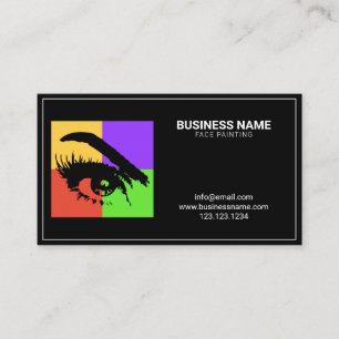 Carte De Visite Elégant teint coloré sourcils visage Peinture maqu