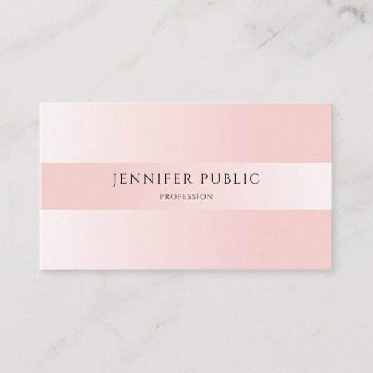 Carte De Visite Élégant tendance Blush Pink Professionnel moderne (Devant)