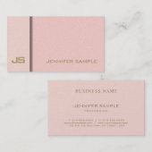 Carte De Visite Elégant tendance Blush Rose Gold Elite Plaine Luxe (Devant / Derrière)