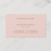 Carte De Visite Elégant tendance Blush Rose Gold Elite Plaine Luxe (Dos)