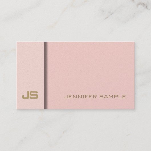 Carte De Visite Elégant tendance Blush Rose Gold Elite Plaine Luxe (Devant)