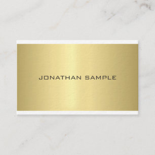 Carte De Visite Élégant tendance Glamour moderne moderne plaine or