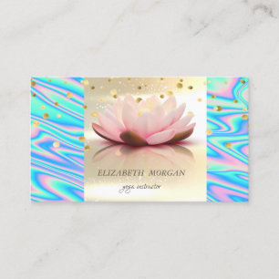 Carte De Visite Élégant Tendance Glamour Or Holographique Lotus