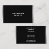 Carte De Visite Élégant tendance moderne Black Silver Professional (Devant / Derrière)