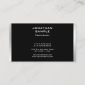 Carte De Visite Élégant tendance moderne Black Silver Professional (Dos)