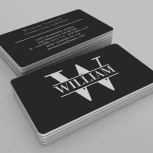 Carte De Visite Elégant tendance moderne simple Monogramme personn