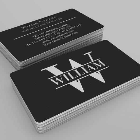 Carte De Visite Elégant tendance moderne simple Monogramme personn