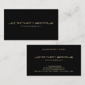 Carte De Visite Élégant texte moderne or noir Cool professionnel (Devant / Derrière)