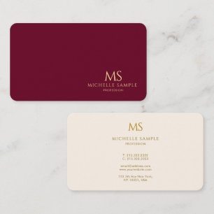 Carte De Visite Élégant Texte Or Monogramme Luxe Soie Premium