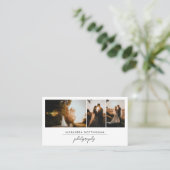 Carte De Visite Elegant Three Photo Collage Wedding Photography (Debout devant)