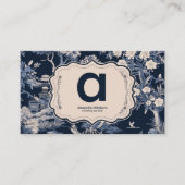 Carte De Visite Elégant Toile Bleue De Jouy (Devant)