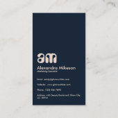 Carte De Visite Elégant Toile Bleue De Jouy (Dos)