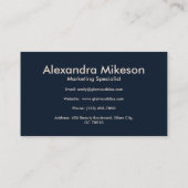 Carte De Visite Elégant Toile Bleue De Jouy (Dos)