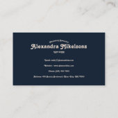 Carte De Visite Elégant Toile Bleue De Jouy (Dos)