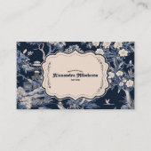 Carte De Visite Elégant Toile Bleue De Jouy (Devant)