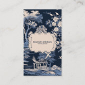 Carte De Visite Elégant Toile Bleue De Jouy (Devant)