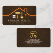 Carte De Visite Élégant toit Bâtiment Gold Handyman Brush (Devant / Derrière)