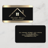 Carte De Visite Élégant toit de la maison d'or professionnelle mod (Devant / Derrière)