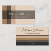 Carte De Visite Elégant ton de terre minimal rectangles sable beig (Devant / Derrière)