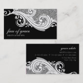 CARTE DE VISITE élégant tourbillon parties scintil (Devant / Derrière)