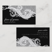 CARTE DE VISITE élégant tourbillon parties scintil (Devant / Derrière)