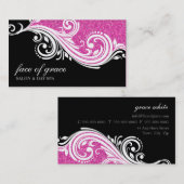CARTE DE VISITE élégant tourbillon rose chaud part (Devant / Derrière)